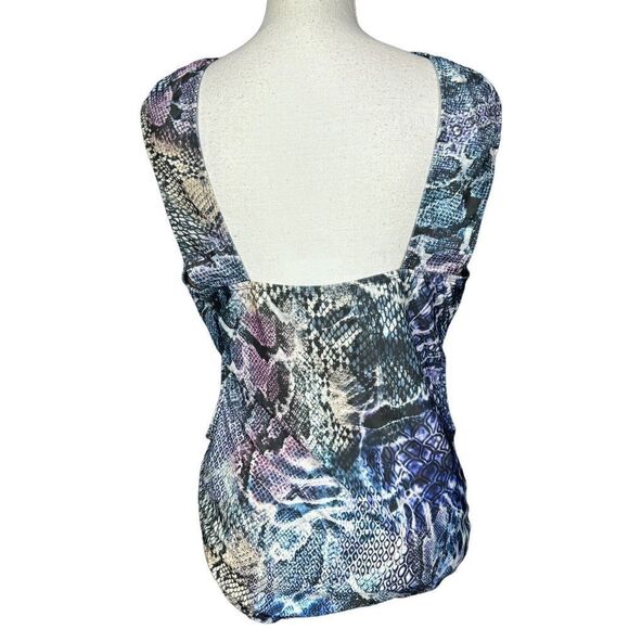 New Monif C Swimsuit w/Cover Up Plus Size 1X Havana Bandage Purple Snake Print - Picture 3 of 16
